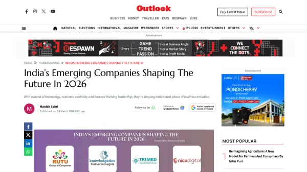 Outlook India — India's Emerging Companies Shaping The Future In 2026